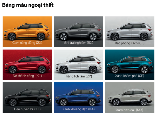 Anh chup man hinh 2024 10 16 104112 Màu Sắc SKODA Karoq Style – Sự Lựa Chọn Hoàn Hảo Cho Phong Cách Cá Nhân